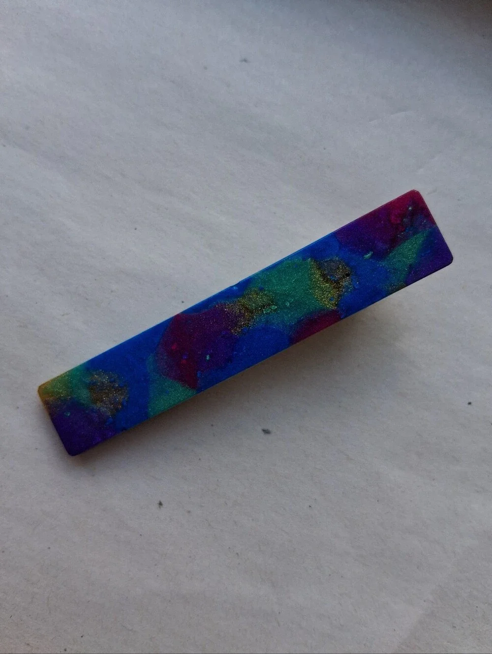 5/$25 Multicolor Resin Bar Hair Clip - Blue, Green, Purple